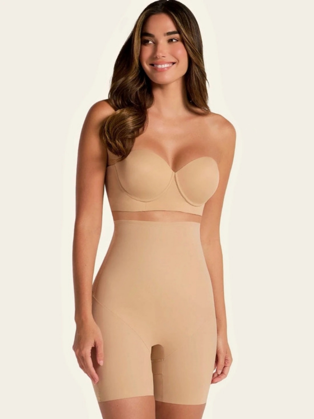 LEONISA | On Target Strapless Sculpting Step-in Body Shaper w/Short Bottom